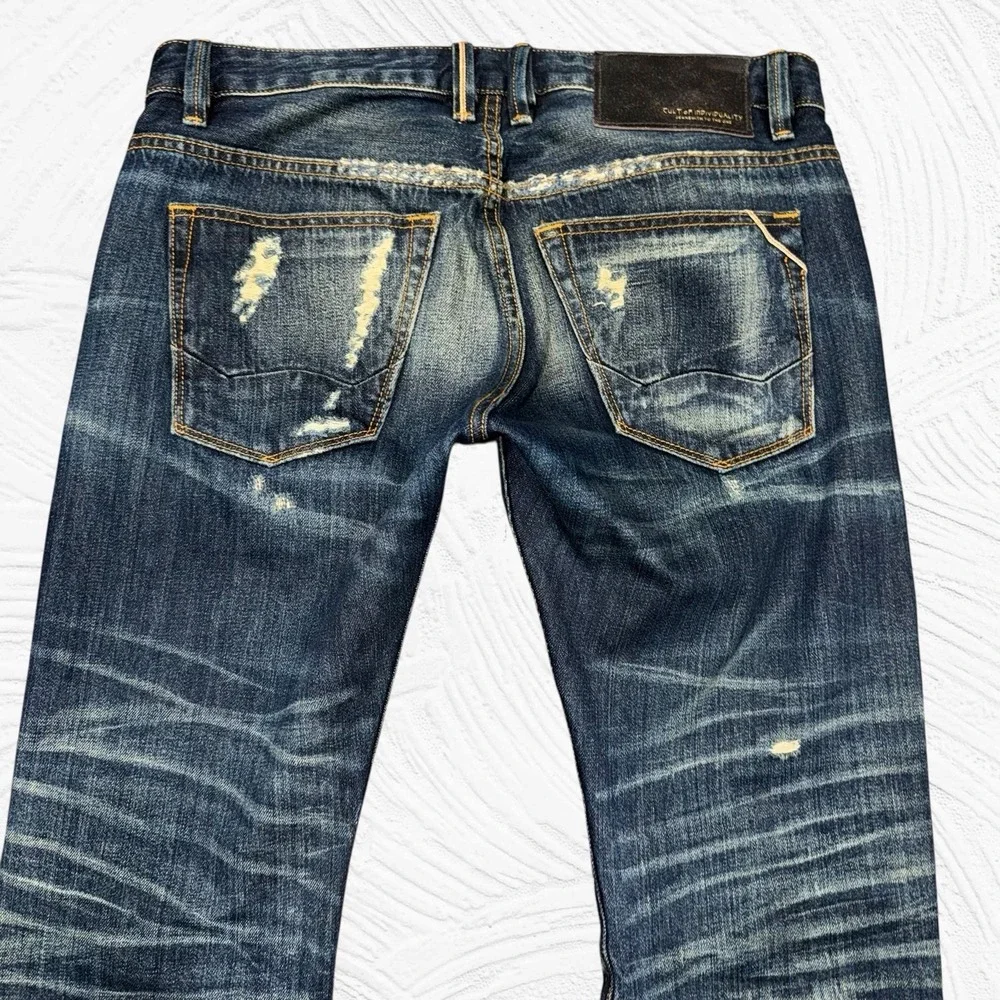 Cult Of Individuality Greaser Straight Japanese Selvedge Jeans Mens 32X33.5 Moto